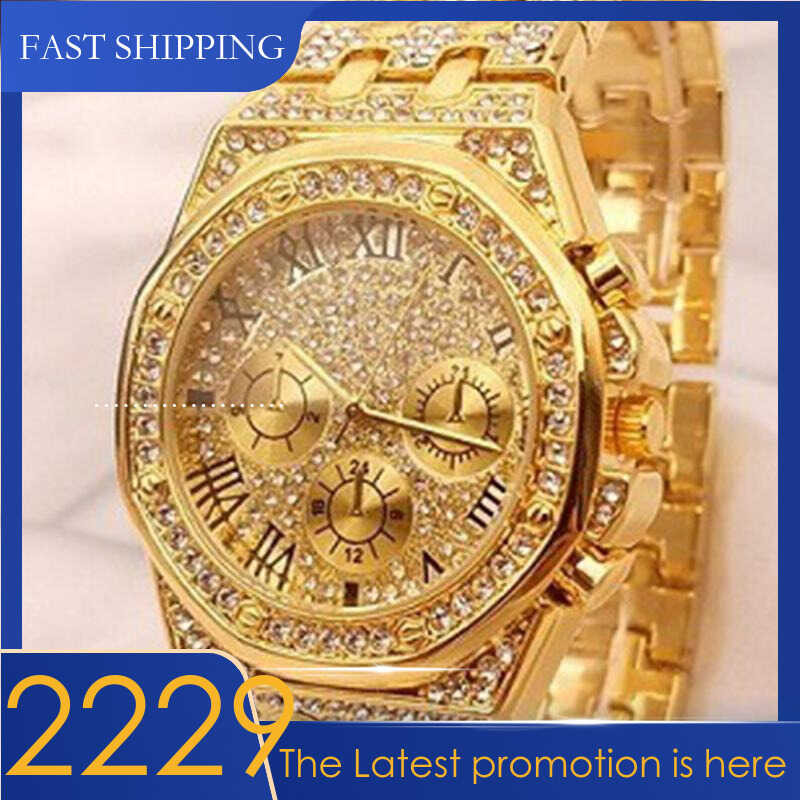 Men's Octagonal Rivet Oversized Dial Three-Eye Rhie Dia-Embedded ...