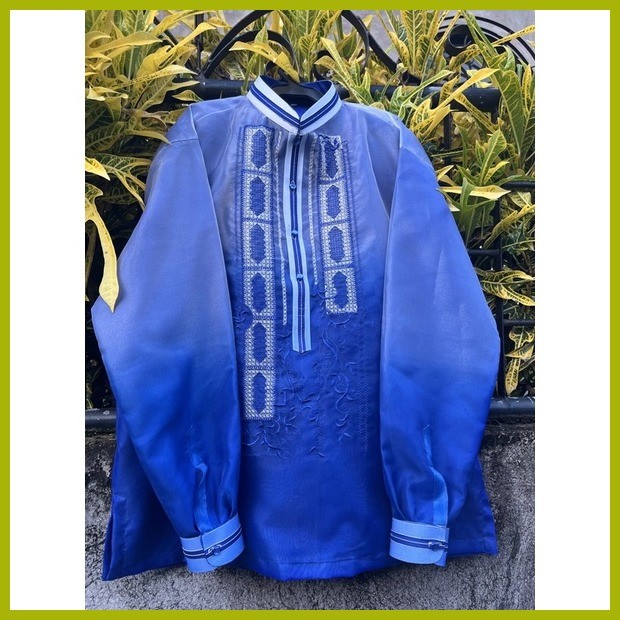 ∰ Yellow gold Barong Tagalog for men (mat goldblue,black,pink,green ...