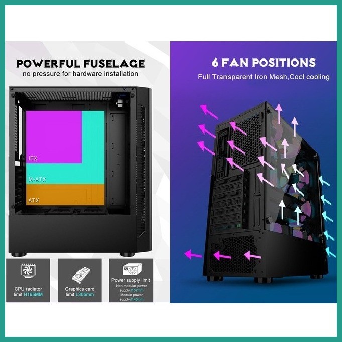 ☁ INPLAY Meteor 01/meteor 03 Desktop Computer gaming case cpu case ...