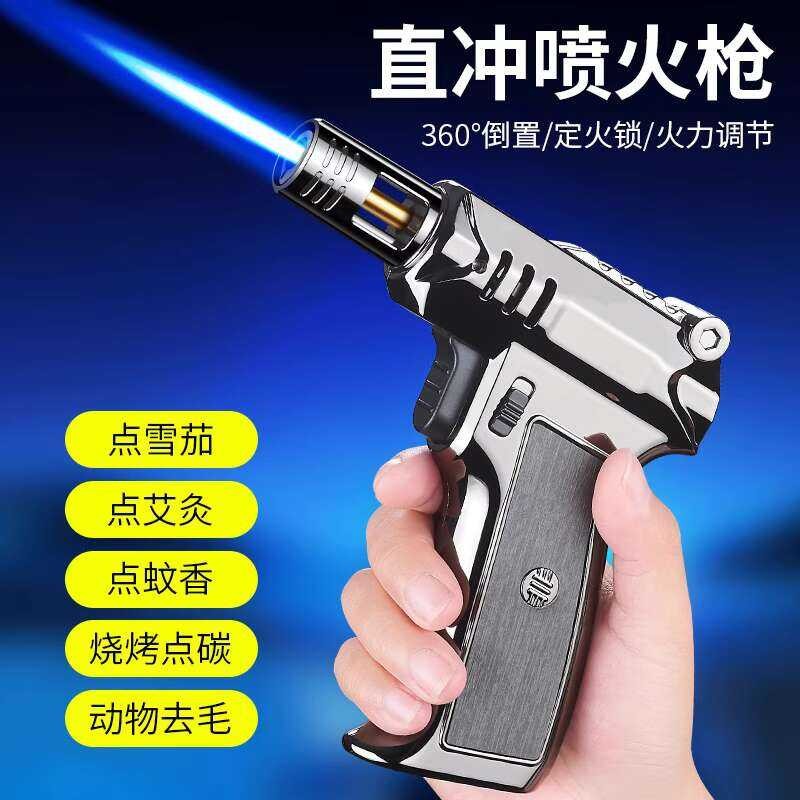 Pistol Inflatable Lighter Windproof Outdoor Direct Igniter Point ...