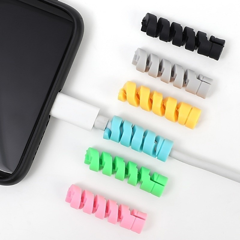 2PCS Soft Silicone Anti-Break Cable Protective Covers Universal For ...