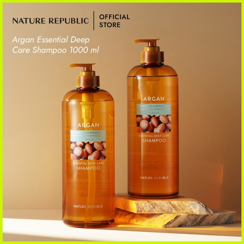 NATURE REPUBLIC Argan Essential Deep Care Shampoo 1000ml - Jumbo Size Damage Repair