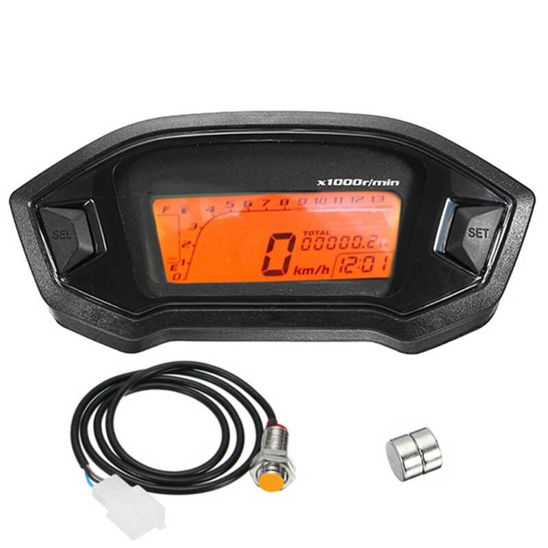 91 Universal 3 ATV Motorcycle LCD Digital Odometer Tachometer For 2-4 ...