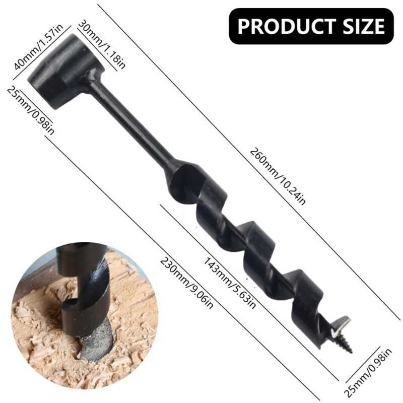 Outdoor Bushcraft Hand Carbon Steel Auger Manual Survival Drill Self ...