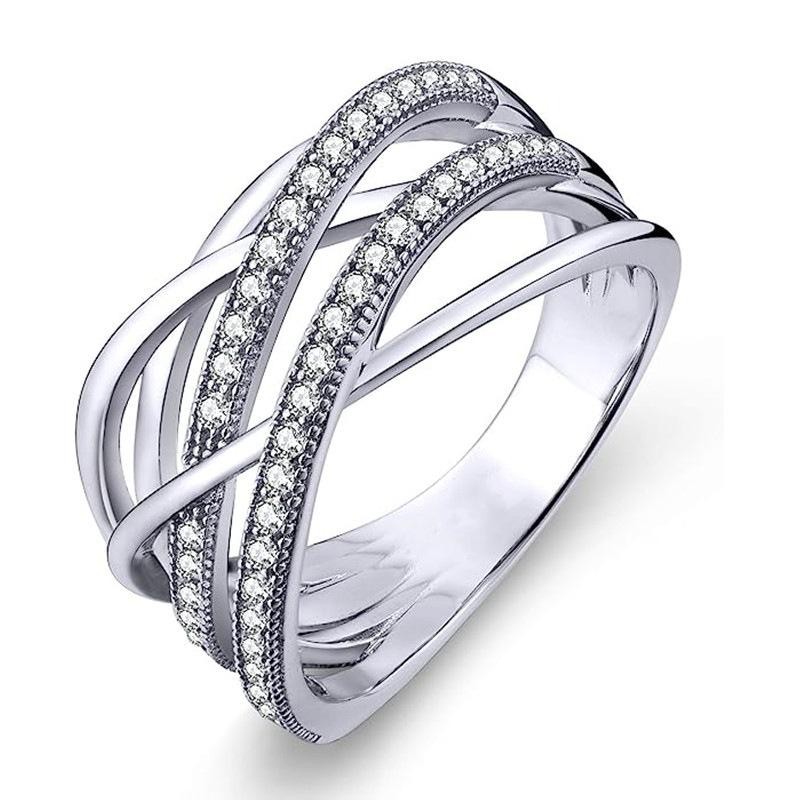 A Retro and Exquisite Ring S925 Silver Diamond Shiny Rings Fashionable ...