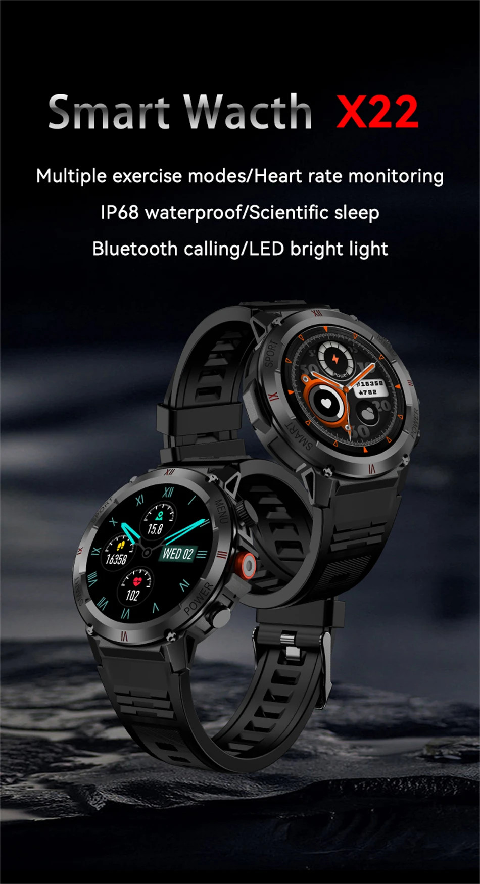 2025 New LED Flashlight 5.3 Bluetooth Call Men's Smart Watch 1.46-inch ...