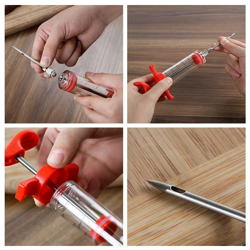 Food Syringe Meat Marinade Injector Injector Needles for BBQ Grill ...