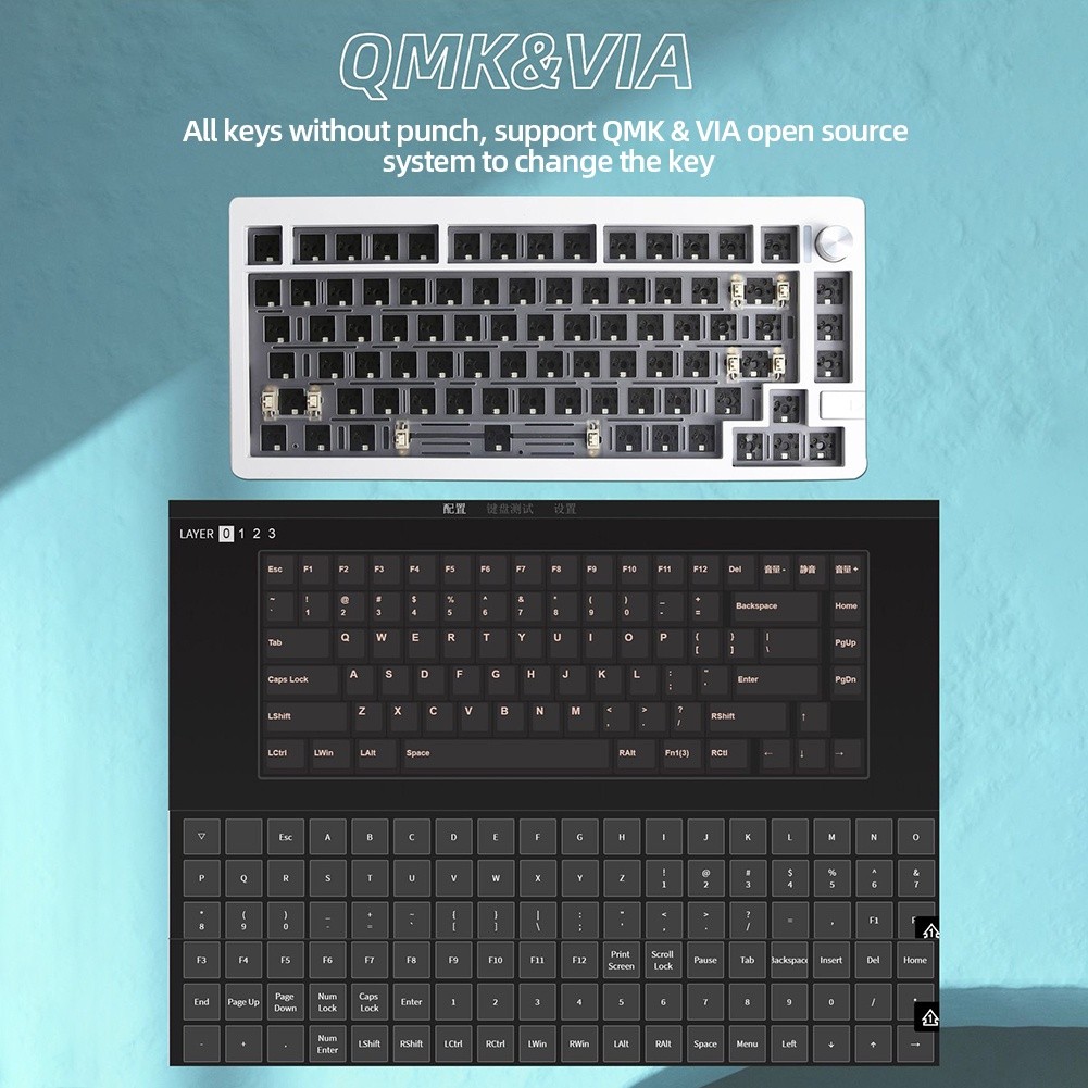 LMK81 Customized Mechanical Keyboard Kit 81 Keys RGB Hot Swap Gaming ...