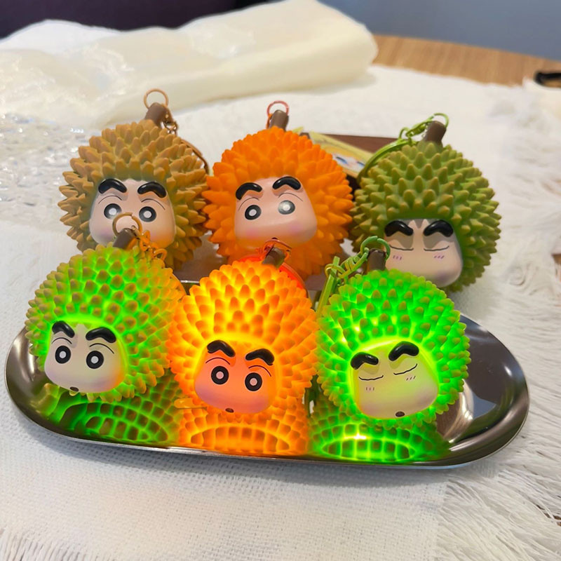 Glowing Durian Crayon Shin Chan Doll Backpack Keychain Charm | Shopee ...