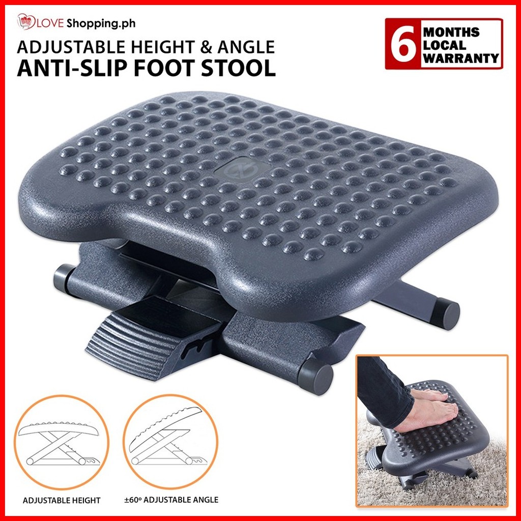 Adjustable Height and Angle Anti-Slip Foot Stool Ergonomic Foot Rest ...