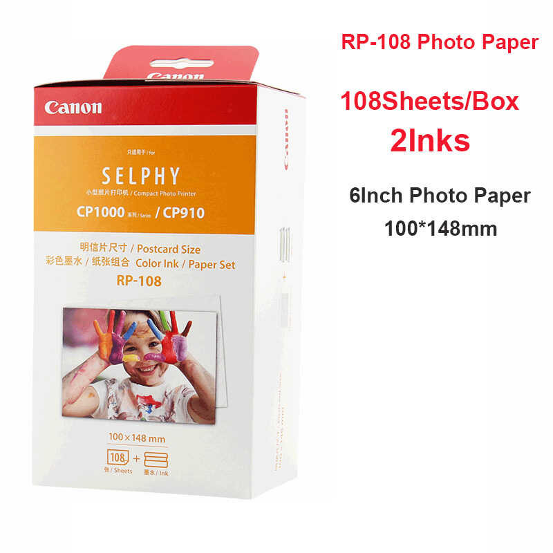 Papers Rp-108 100*148Mm(6 Inch) Sheet At 2 Ink Cartridge Para Sa Canon ...