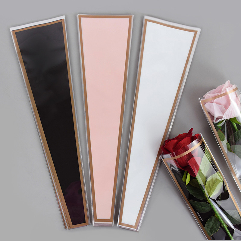10pcs Single Rose Sleeves Flower Wrapping Bag Bouquet Packaging Bags ...