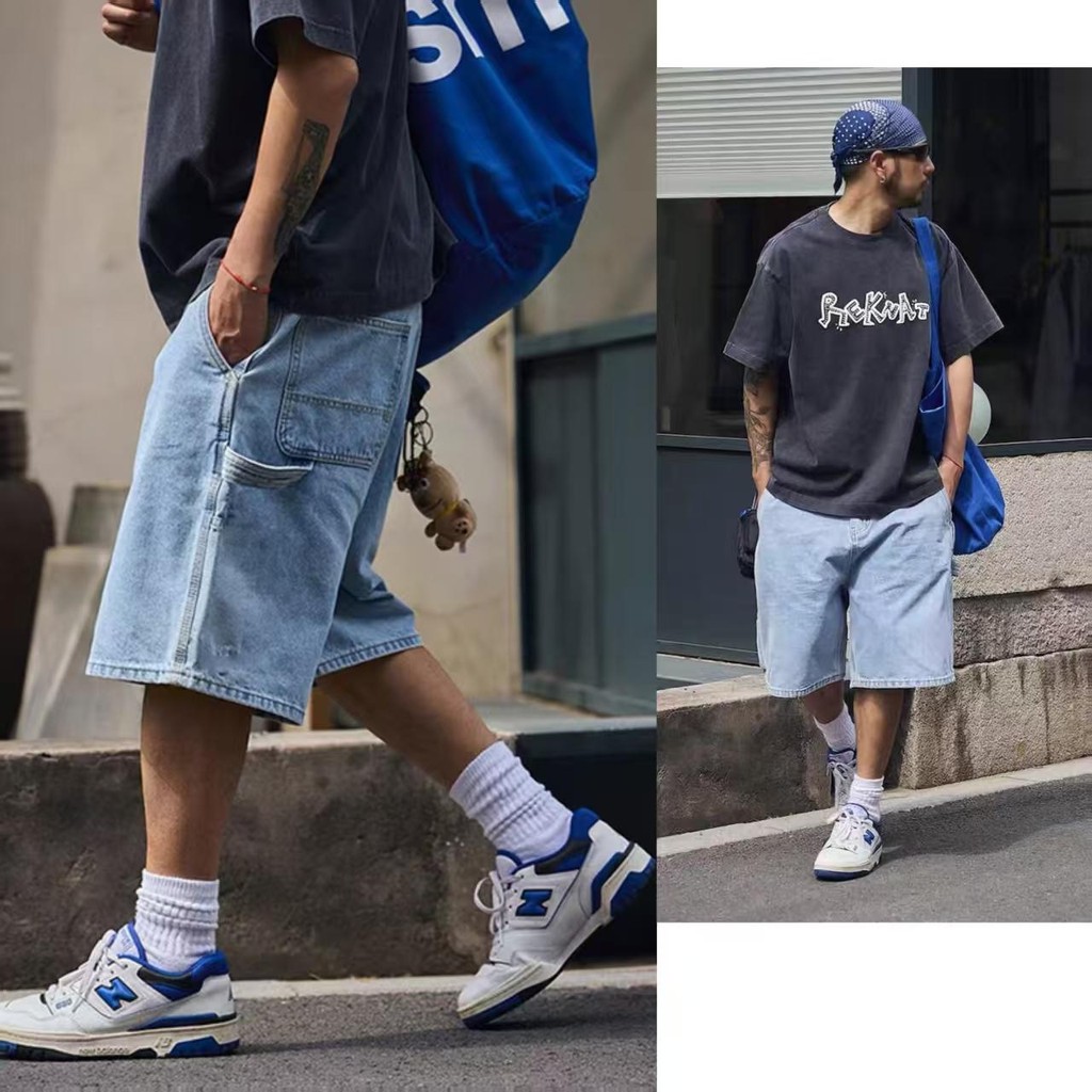 Men's Loose Fit Denim Shorts with Pockets