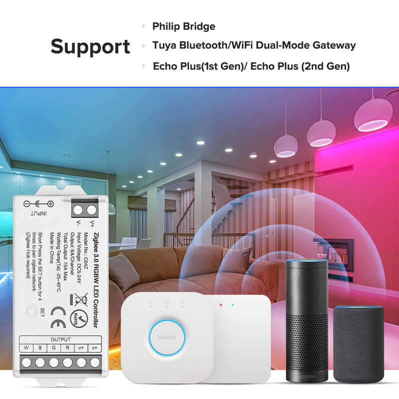 Zigbee 3.0 Wifi Controller DIM CCT RGB RGBW RGBCCT LED Strip Bridge ...