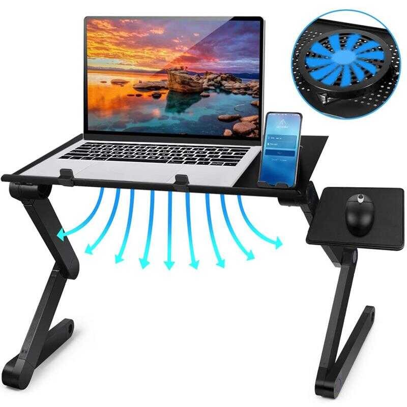 2B6 Adjustable Aluminum Laptop Portable Ergonomic TV Bed Lapdesk Tray ...