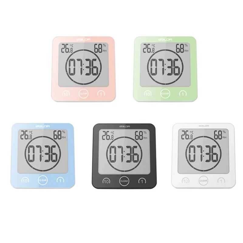 LCD 2 Digital Waterproof For Water Splashes Bathroom Wall Clock Shower ...