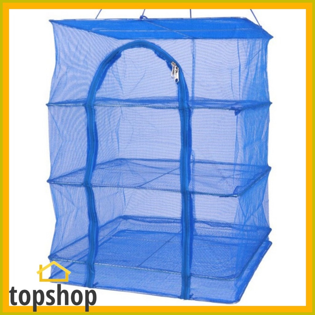ஐ TOPSHOP 4 Layers Foldable Drying Fishing Net Rack Hanging Vegetable ...