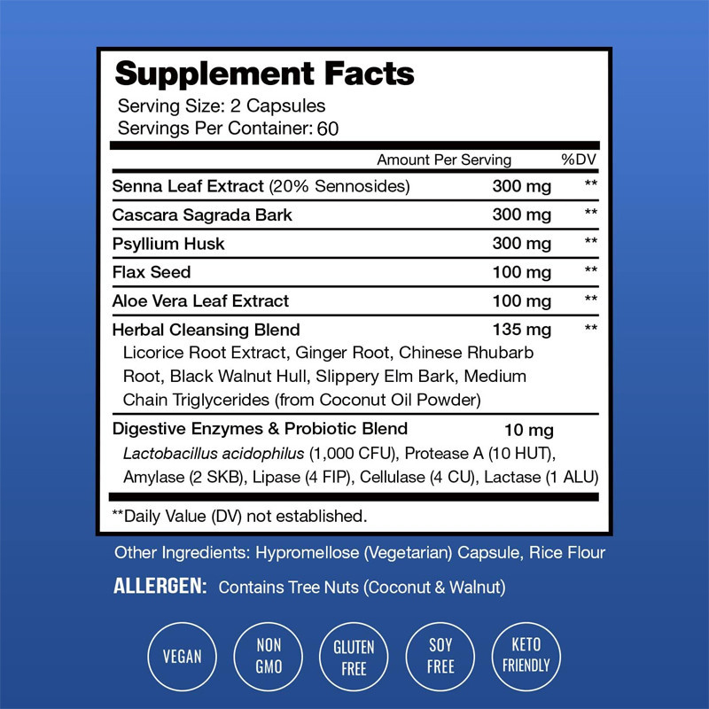 Pslalae Intensive Colon Cleanse with Psyllium Husk Powder, Digestive ...