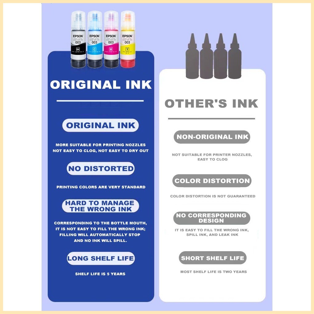 ♒ ♠ 100% original epson printer ink epson ink 003 l3210 l5290 l3110 ...