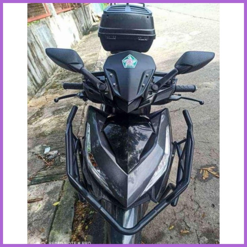 R25 WINDSHIELD BRACKET WITH SIDE MIRROR AND VISOR FOR HONDA CLICK V2&V3 ...