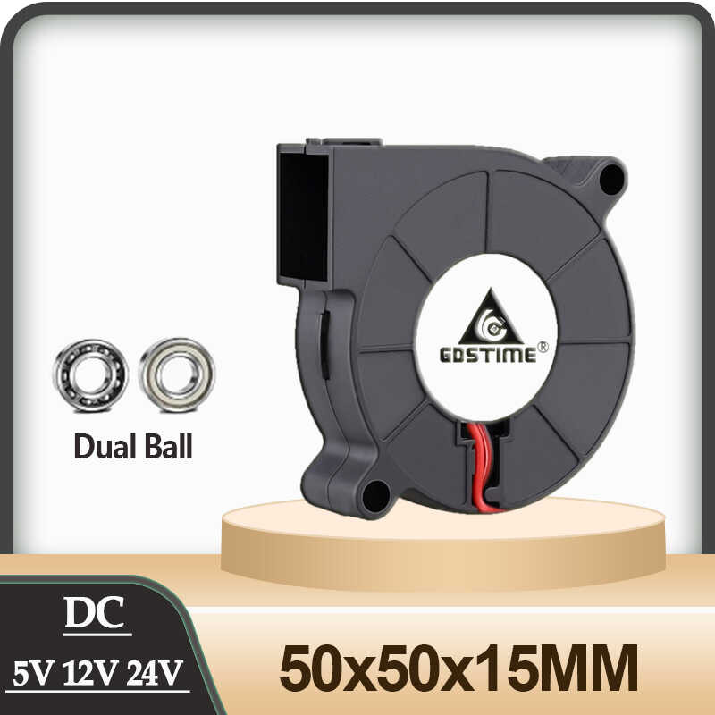 Gdstime 3 Fa 2Pcs 5Cm 24V 12V 5V Sleeve/Dual Ball 5015 Blower Cooler ...