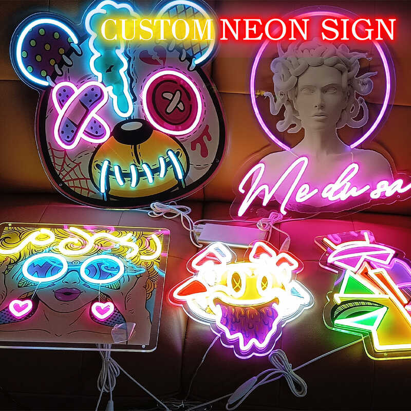 Neon Custom Large Business LED Neon Light Lamp Sign Personalize Bar ...