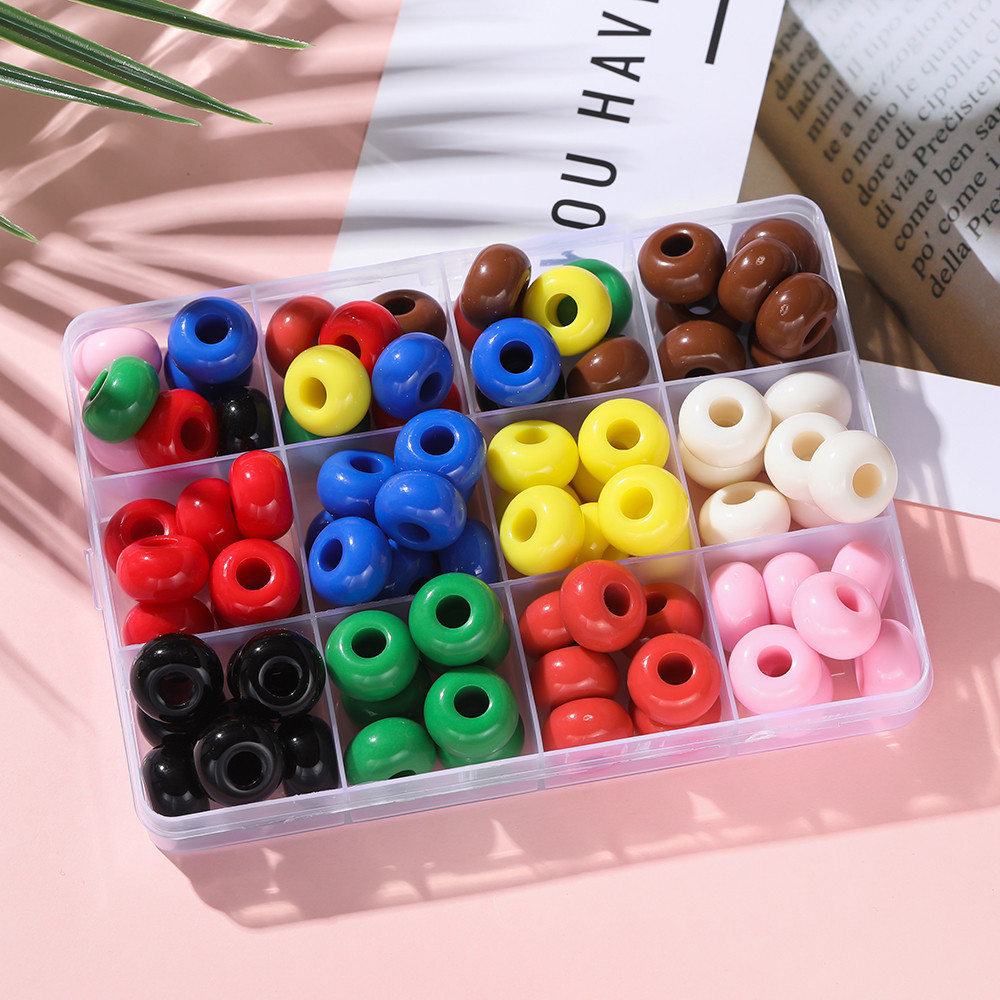 St. kunkka 10Pcs Acrylic Flat Round Large Hole Beads 16mm Abacus Beads ...