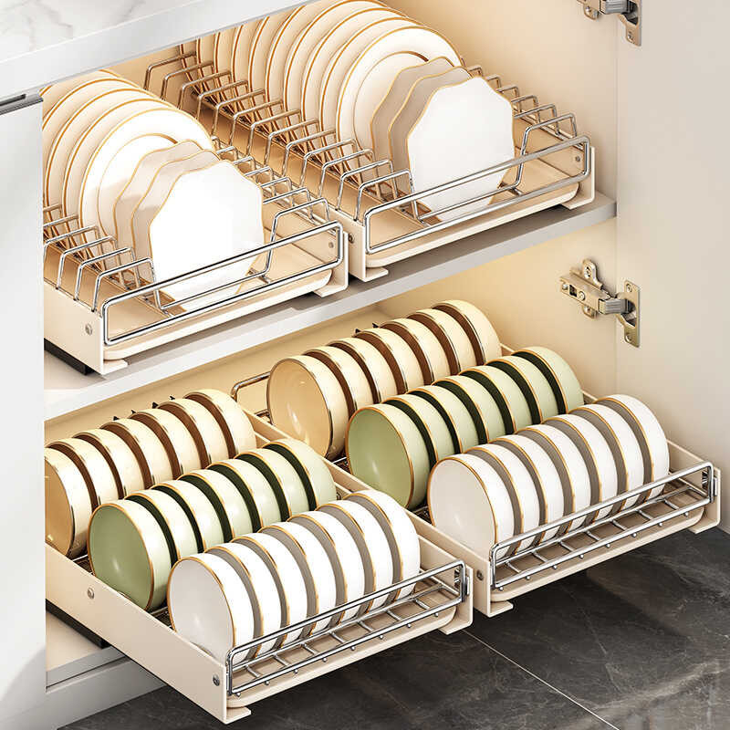 Sliding Drawer F1 4 Bowl Storage Out Dish Tray Sink Rack Pull Basket ...
