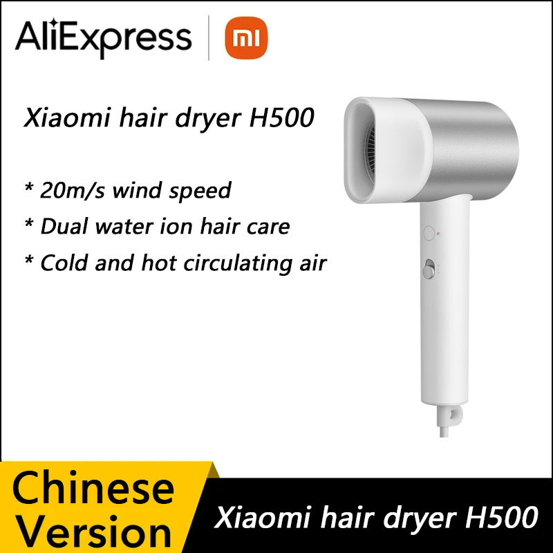 Original XIAOMI MIJIA Water Ion Hair Dryer H500 Wind 20m/s 1800W Hot ...