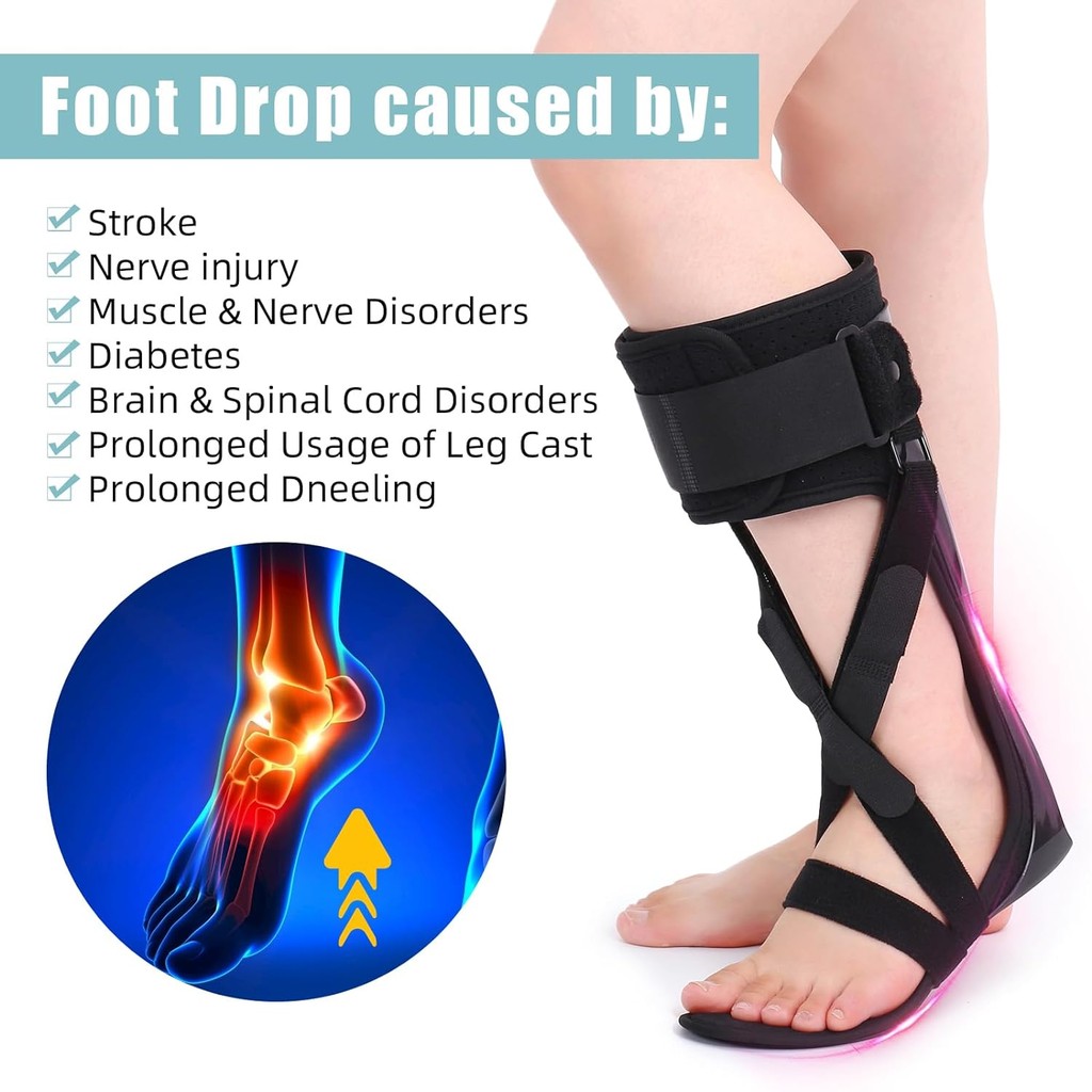 Adjustable AFO Foot Drop Support Brace-Medical Ankle Foot Orthosis-for ...
