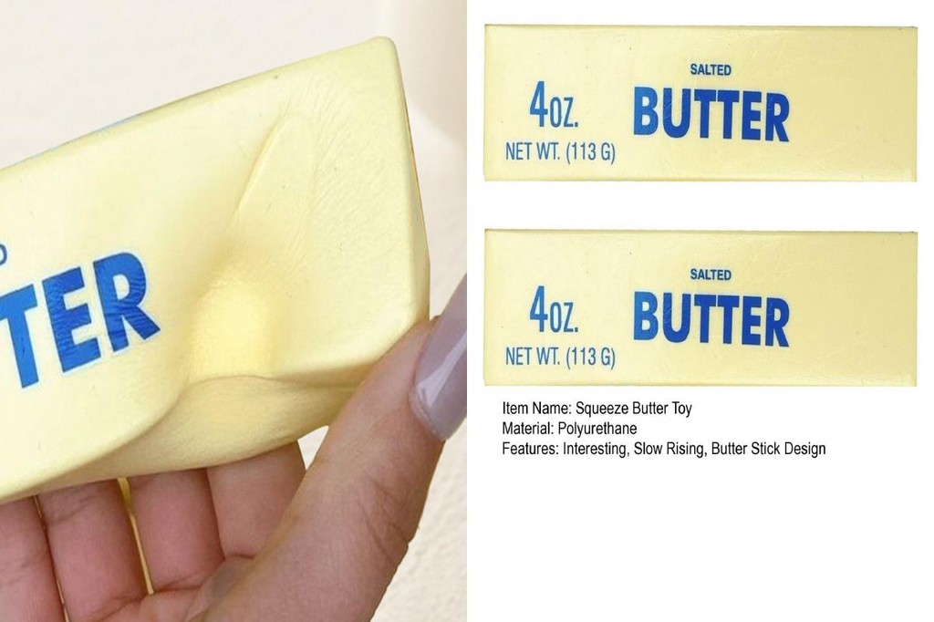 SU Stress Relief Toy Soft Squeeze Feel Toy Slow Rising Butter Stick ...