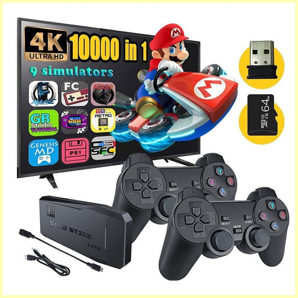 ☂ ♞[64GB 10000 Games] M8 Pro Mini Game Console 4K Gamestick Classic ...
