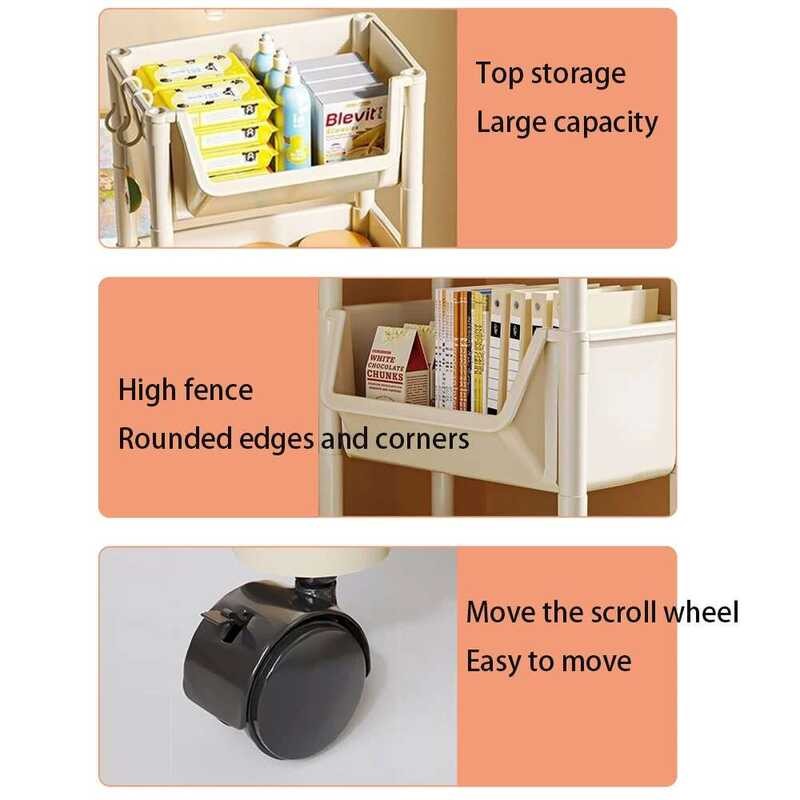 Rack abf Tolley Bookshelf Kitchen Cone Naow Slit Stoage Cabinet Bathoom ...