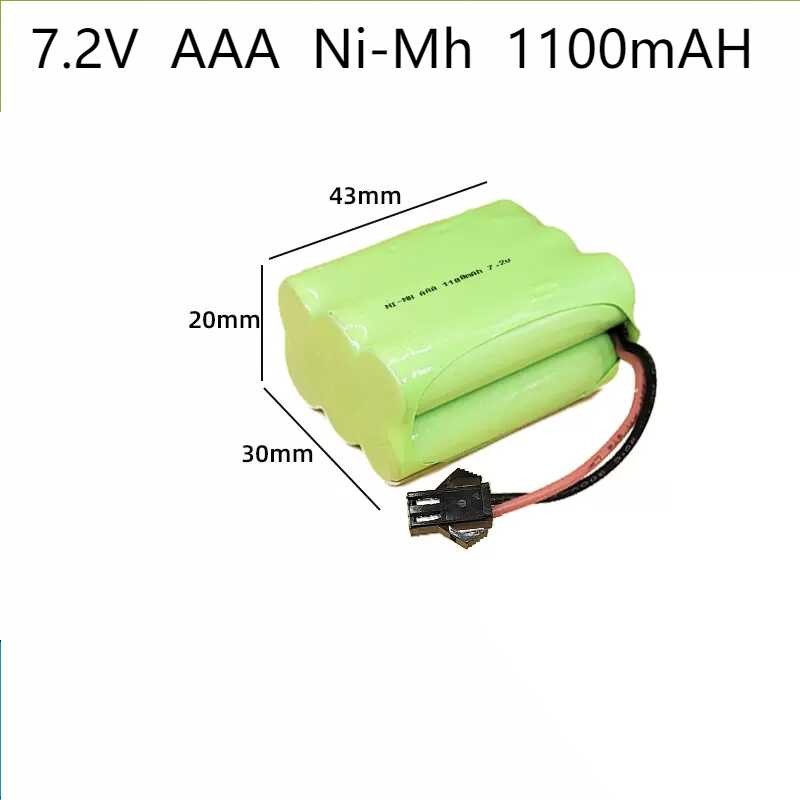7.2V 9 AAA 1100Mah Rechargeable Ni-Mh Battery Pack With Plugs Cell For ...