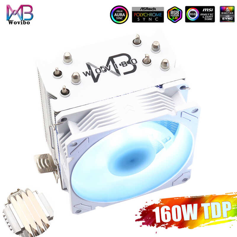 4 Heat Pipe CPU Cooler Fan ARGB RGB 90Mm PWM 4Pin Intel 1150 1151 1155 ...