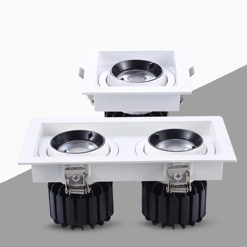 18 Dimmable Embedded 2 LED Spotlight Single Double Head Square ...