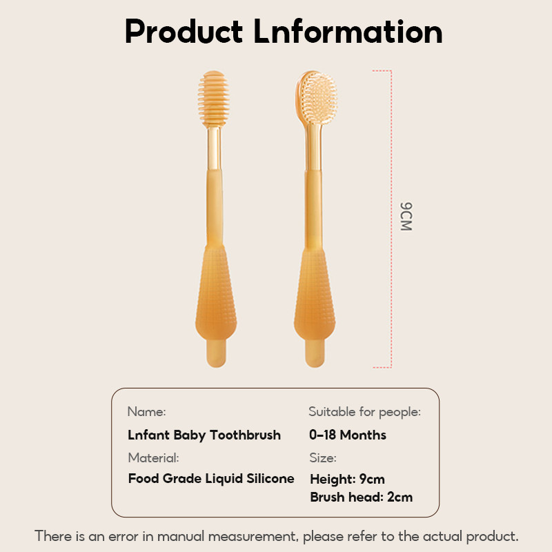 2PCS Baby Oral Cleaner Baby Soft Silicone ToothBrush Tongue Cleaner Set ...