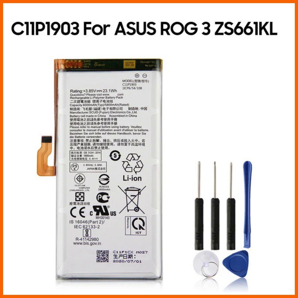≈ New 3.85V 6000mah C11P1903 for ASUS Asus rog phone 3 ROG3 mobile ...