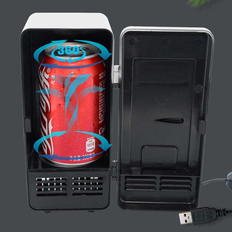 USB Mini Fridge Portable Beverage Drink Cans Cooler / Warmer ...