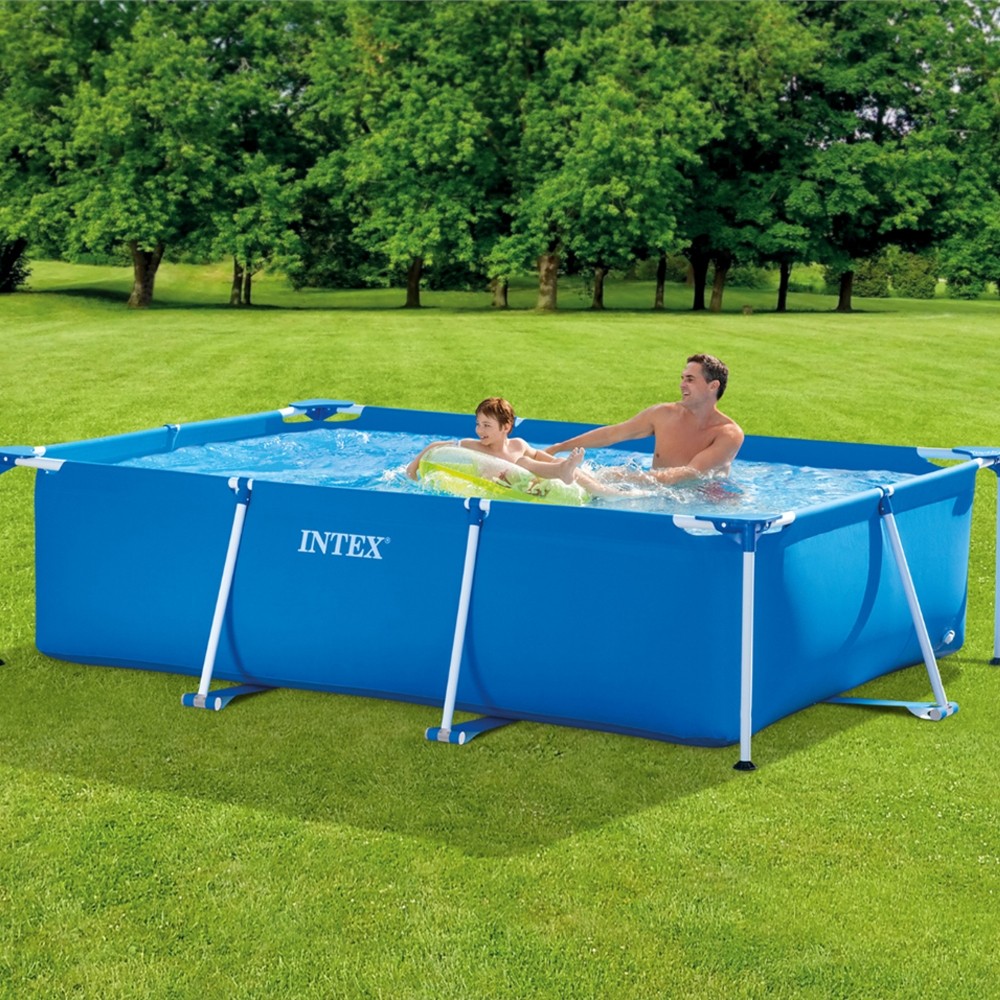 High Quality Metal Frame Rectangular Big Family Swimming Pool | Shopee ...