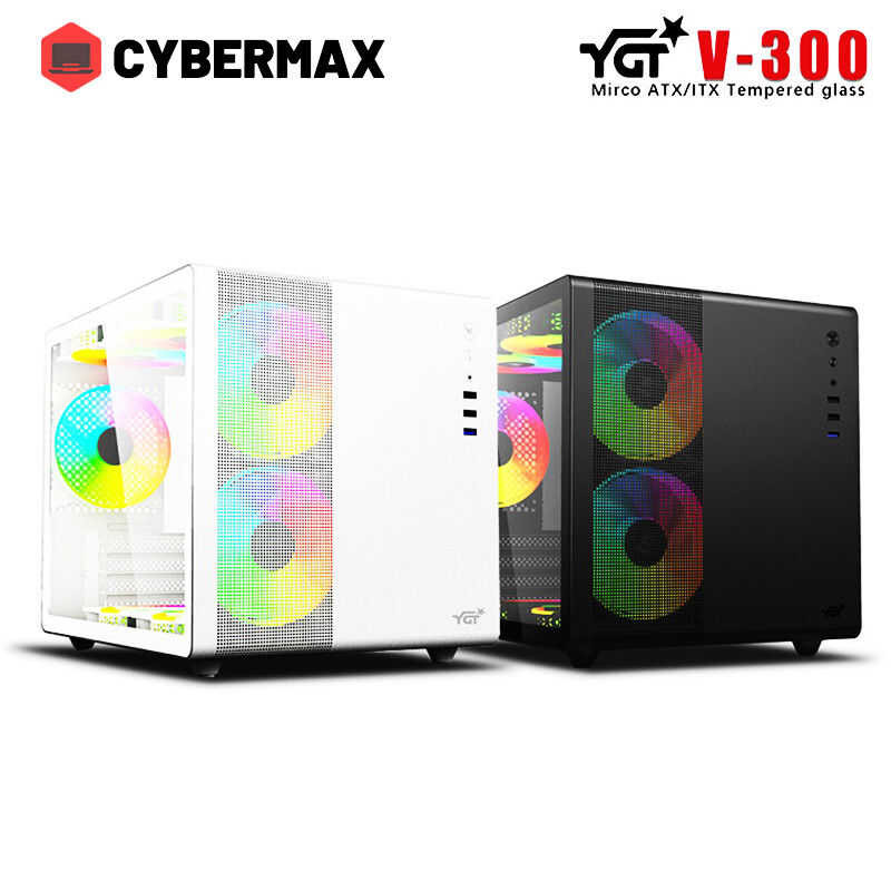 YGT V300 Mini Computer Case With Tempered Glass Micro-Atx/Itx Gaming PC ...