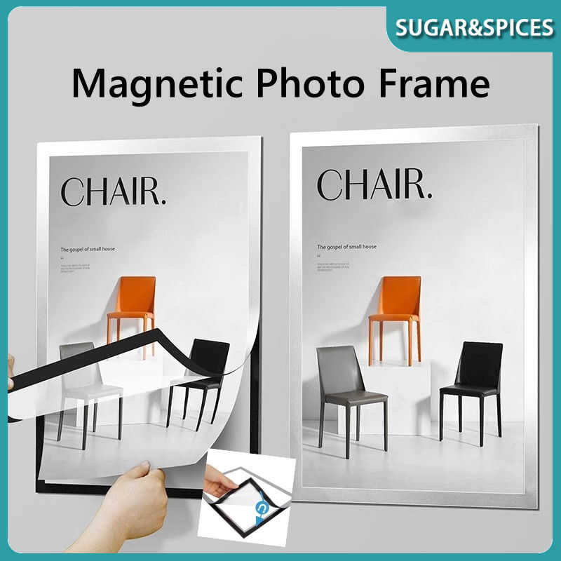 5Pcs A4 Self-Adhesive Magnetic Photo Frame Wall Display Board For BIR ...