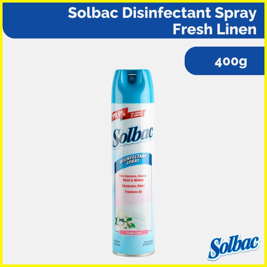 ๑ Solbac Fresh Linen Disinfectant Spray 400g | Shopee Philippines