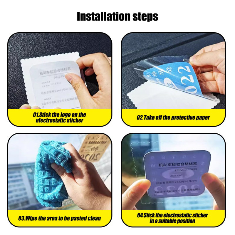 3Pcs/Lot Windshield Electrostatic Stickers Transparent Car Annual ...