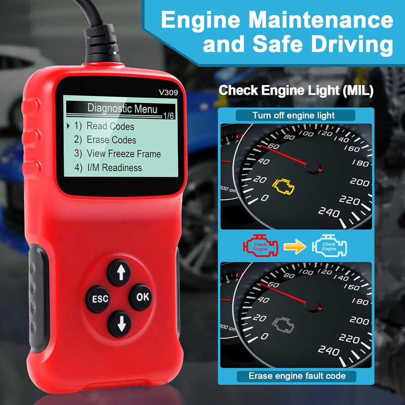 Scanner V309 Diagnostic Troubleshooter Automotive Trouble Code Reader ...