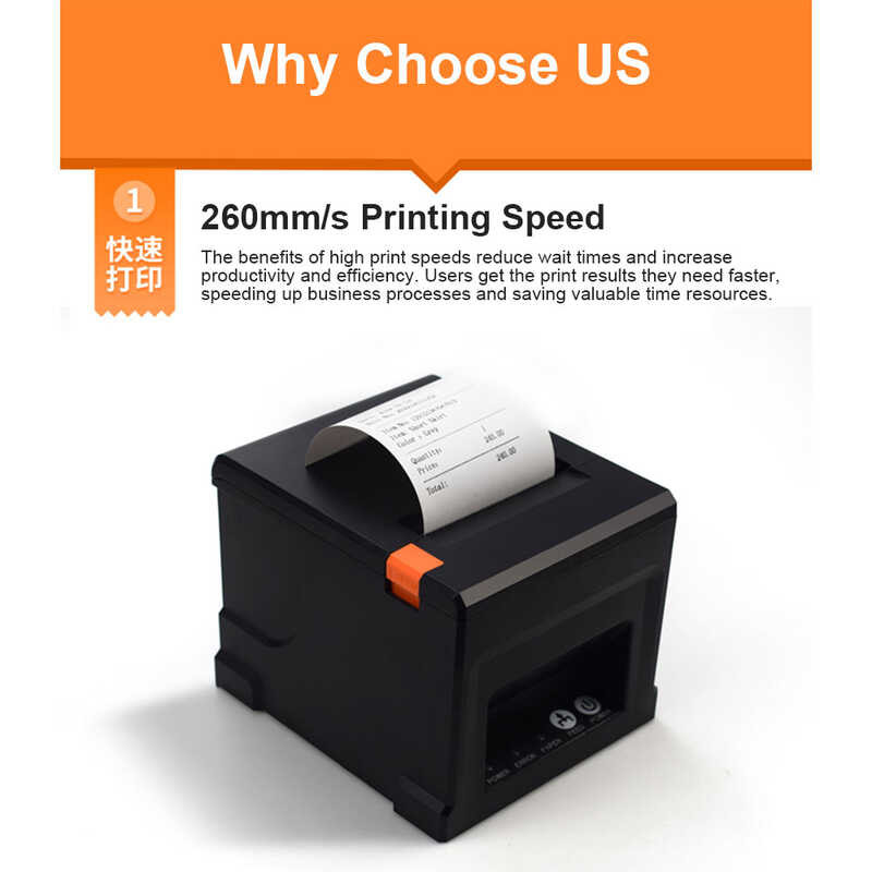 80Mm HZTZ Thermal Receipt Printer, Hz-8360 Automatic Cutter Restaurant ...