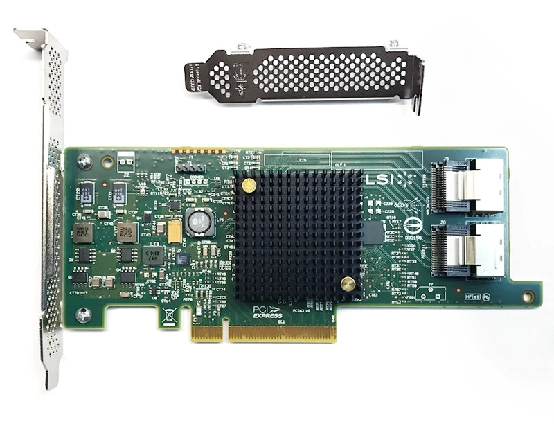 Carte Contrôleur LSI SAS 9207-8i PCI-E 8 Ports - 6Gbps, Pour SSD SATA, Profil Bas