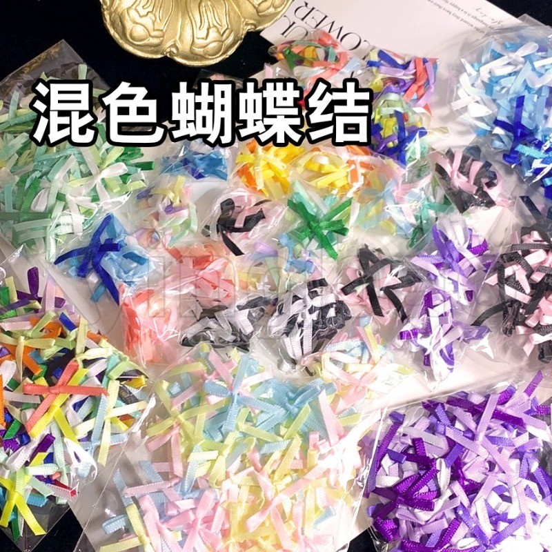 200Pcs 3x2.5cm Ribbons Mini Satin Ribbons Flowers Bows Ties For DIY ...