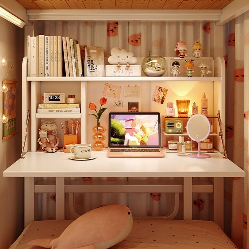 College Student Dormitory Bed Computer Desk Foldable Lazy Upper Bunk ...