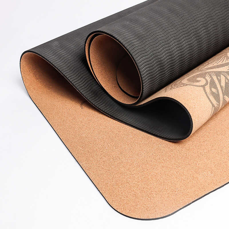 Natural 4Mm Cork TPE Printed Mat Non-Slip Esterilla Yoga Sweat ...